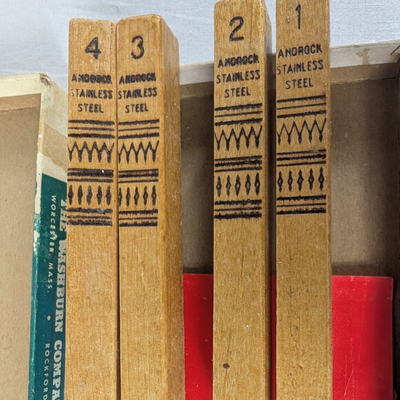 Androck Skewers Set Vintage MCM Shish Kebab Wood Handle 30" BBQ Grill Orig Box - Picture 13 of 16